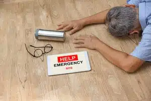 Medical Fall Accident Detection Is Alert That Senior Man Falling