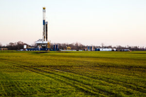 A natural gas fracking well near Shreveport, Louisiana.