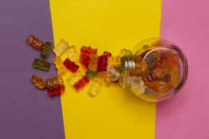 view-sweet-gummy-bears-with-glass-jar