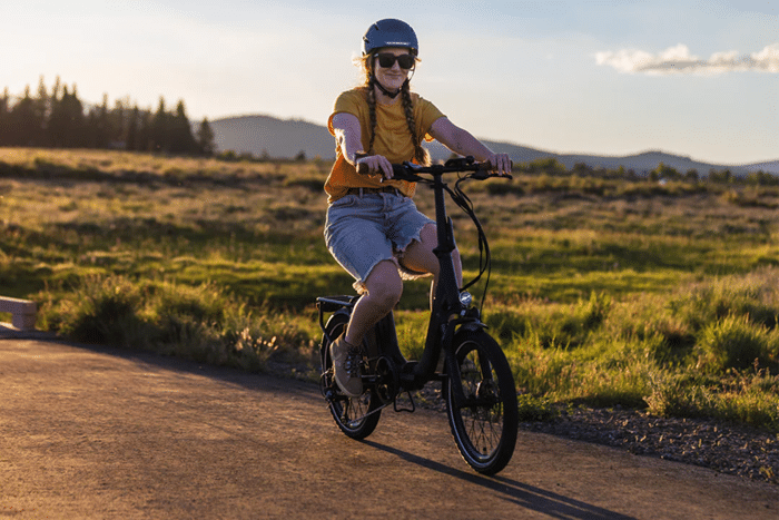 woman riding a bike