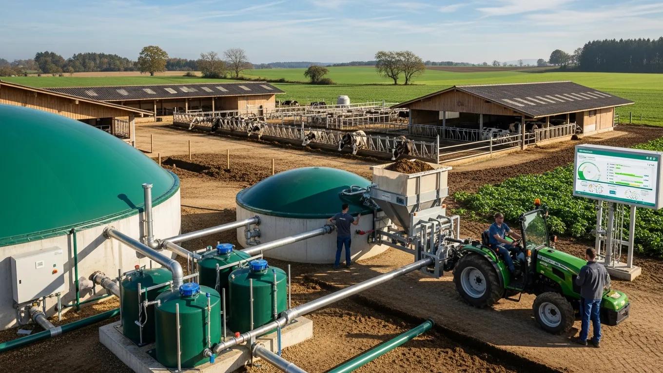 Farmers implementing strategies to reduce methane emissions through sustainable agricultural practices