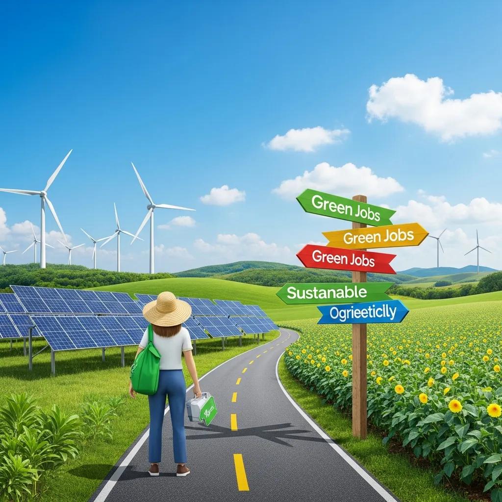 Pathway illustrating diverse career paths in green jobs and sustainability